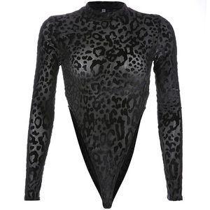 Leopard mesh bodysuit